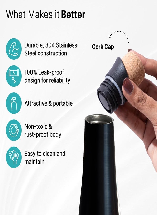 The Better Home زجاجة مياه معزولة من الفولاذ المقاوم للصدأ من ذا بيتر هوم، سعة 500 مل | عزل حراري لمدة 8 ساعات | مثالية للمشروبات الساخنة والباردة، النادي الرياضي، المكتب، المدرسة | مانعة للتسرب | طباعة عبارة تحفيزية مميزة - Image 2